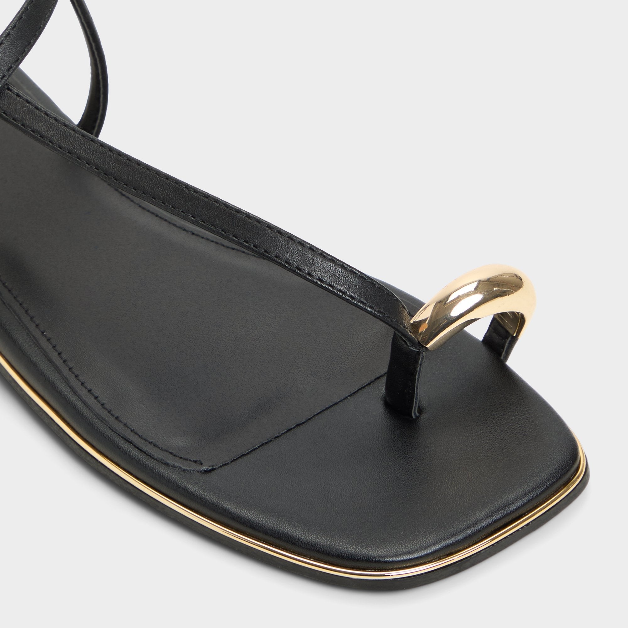 Jomalina Black Women's Flats - Strappy flat sandal