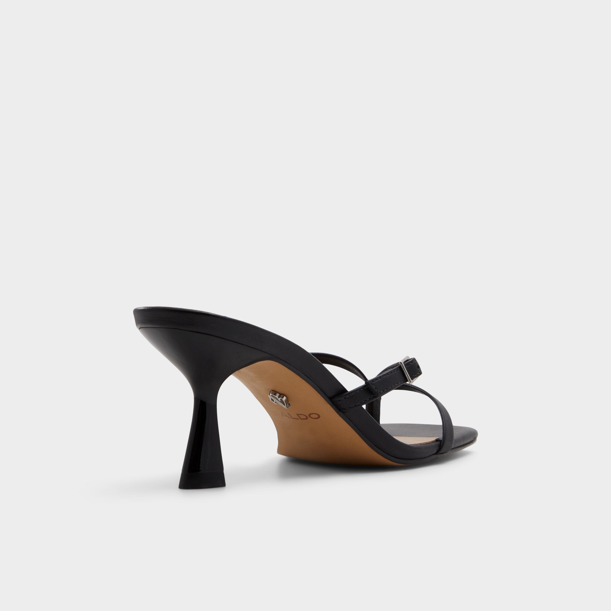 Gannever Black Women's Thong Sandals - Heeled flip flop Stiletto heel