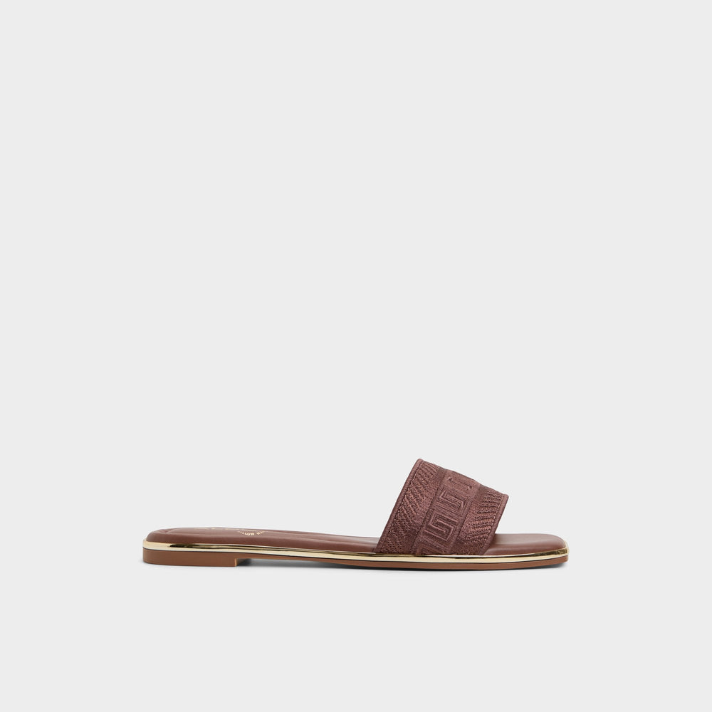 Oceania Medium Brown Women's Flats - Slide sandal