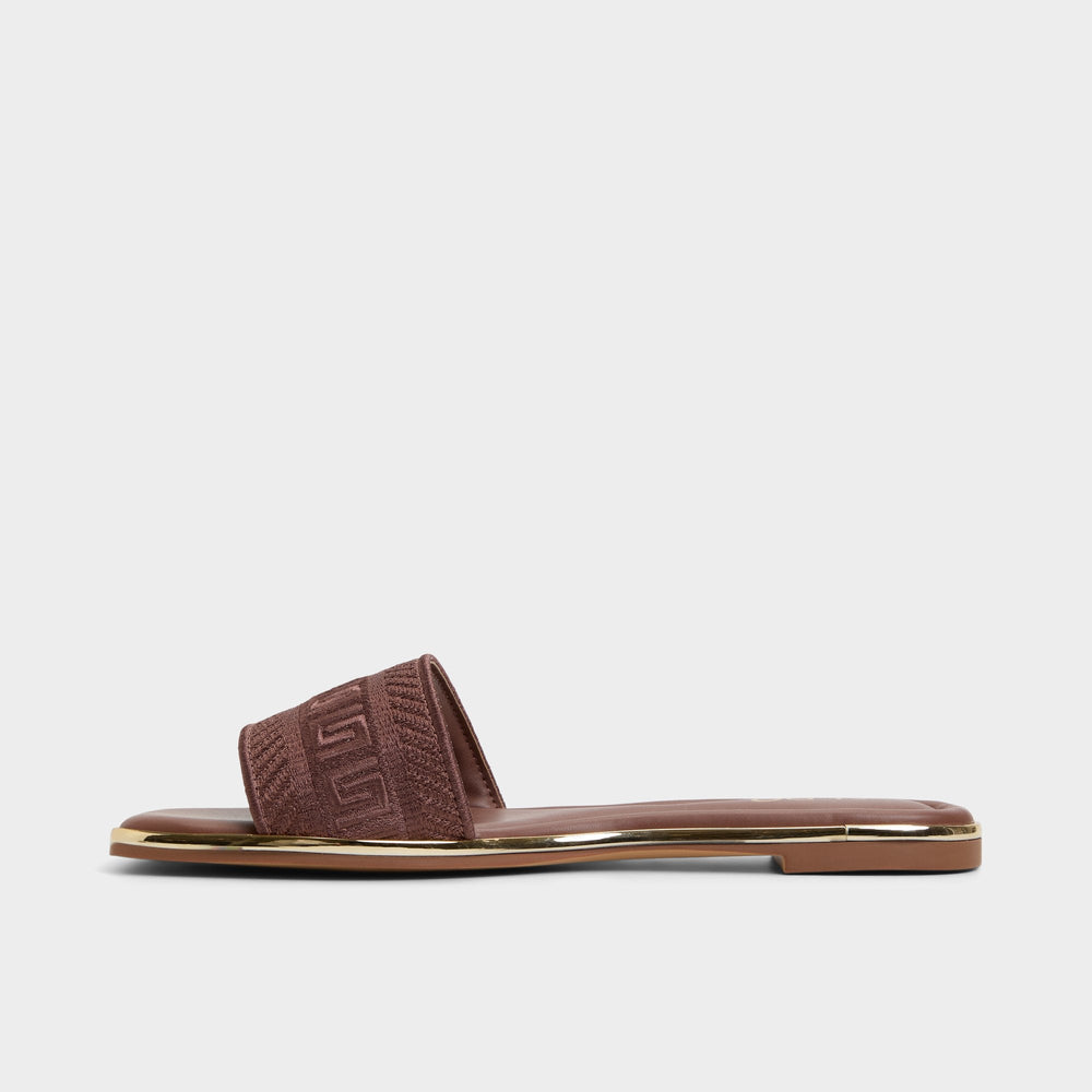 Oceania Medium Brown Women's Flats - Slide sandal