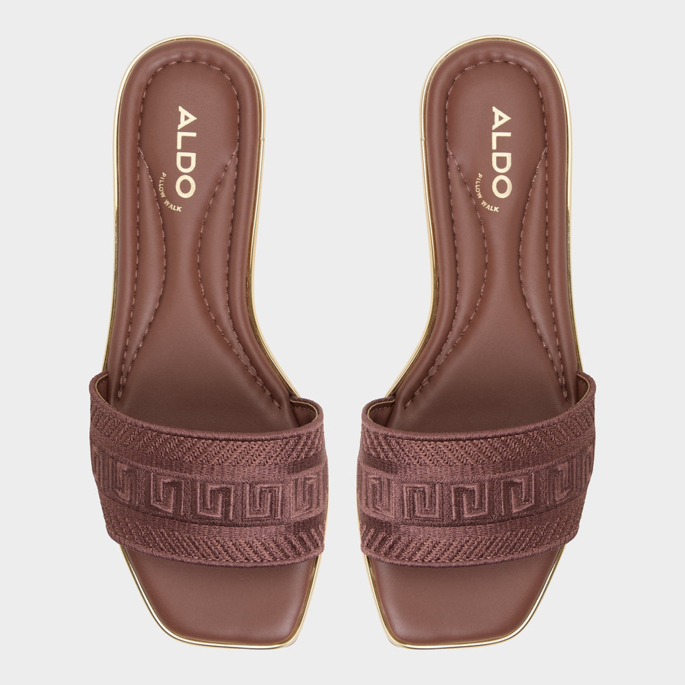 Oceania Medium Brown Women's Flats - Slide sandal