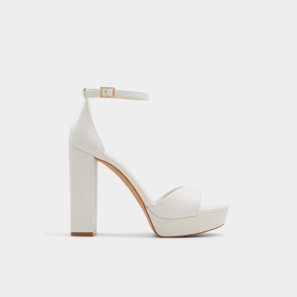 Enaegyn2.0 White/Bone Women's Platform Shoes - Strappy heeled sandal Block heel