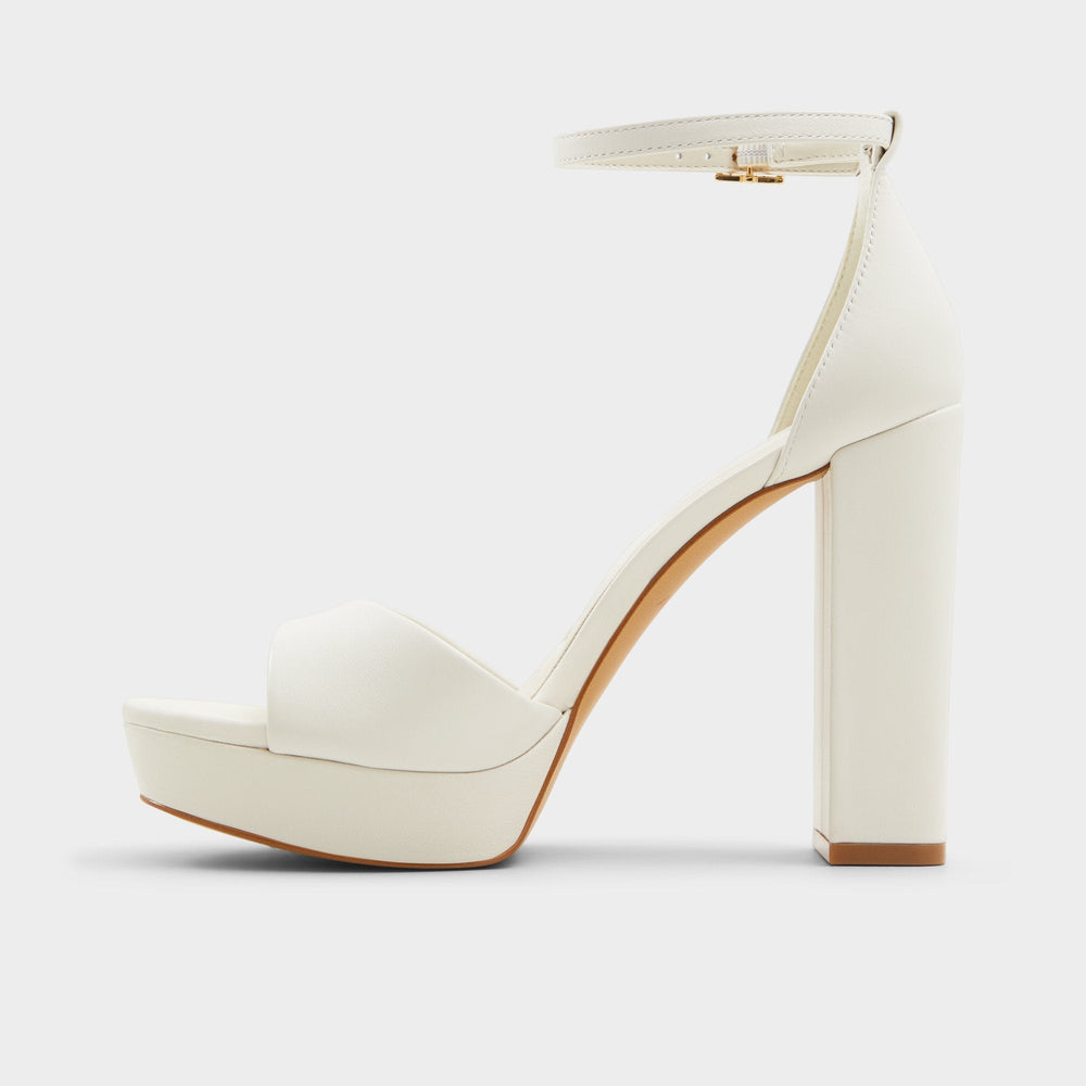 Enaegyn2.0 White/Bone Women's Platform Shoes - Strappy heeled sandal Block heel