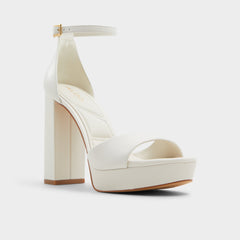 Enaegyn2.0 White/Bone Women's Platform Shoes - Strappy heeled sandal Block heel