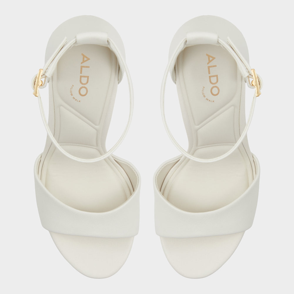 Enaegyn2.0 White/Bone Women's Platform Shoes - Strappy heeled sandal Block heel