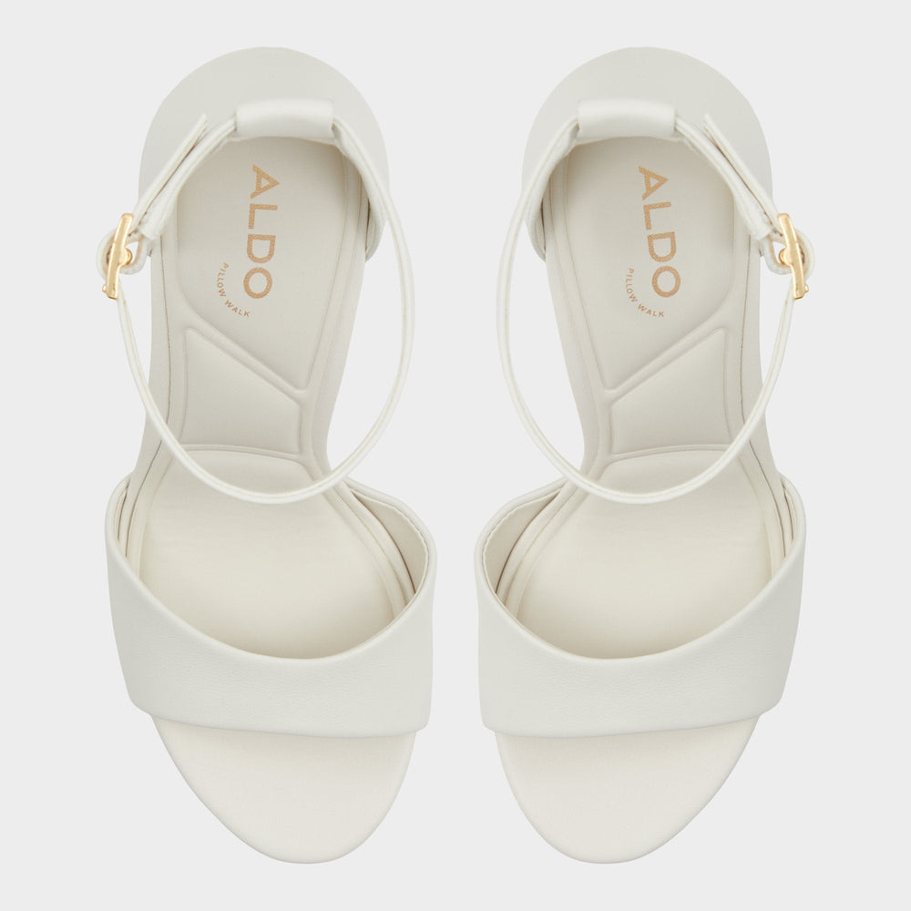 Enaegyn2.0 White/Bone Women's Platform Shoes - Strappy heeled sandal Block heel