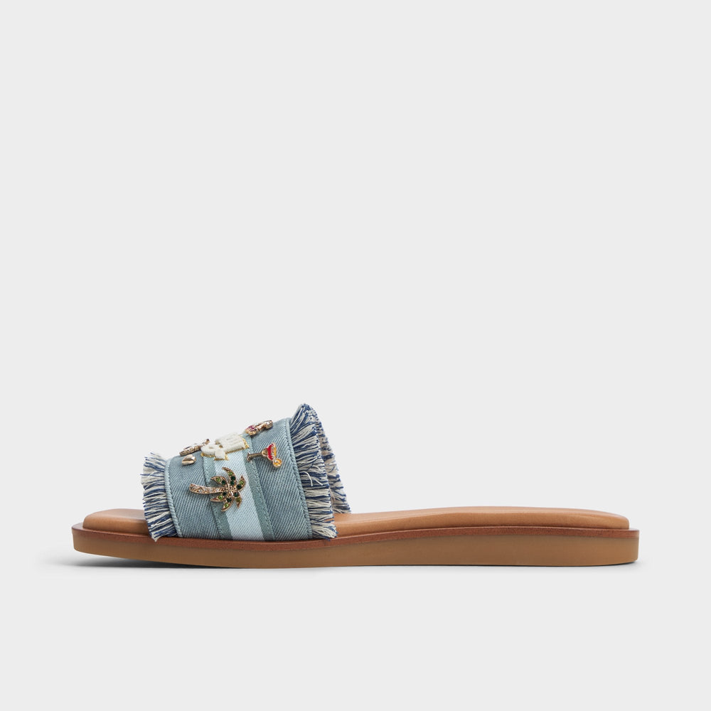 Beachside Denim Women's Flats - Slide sandal