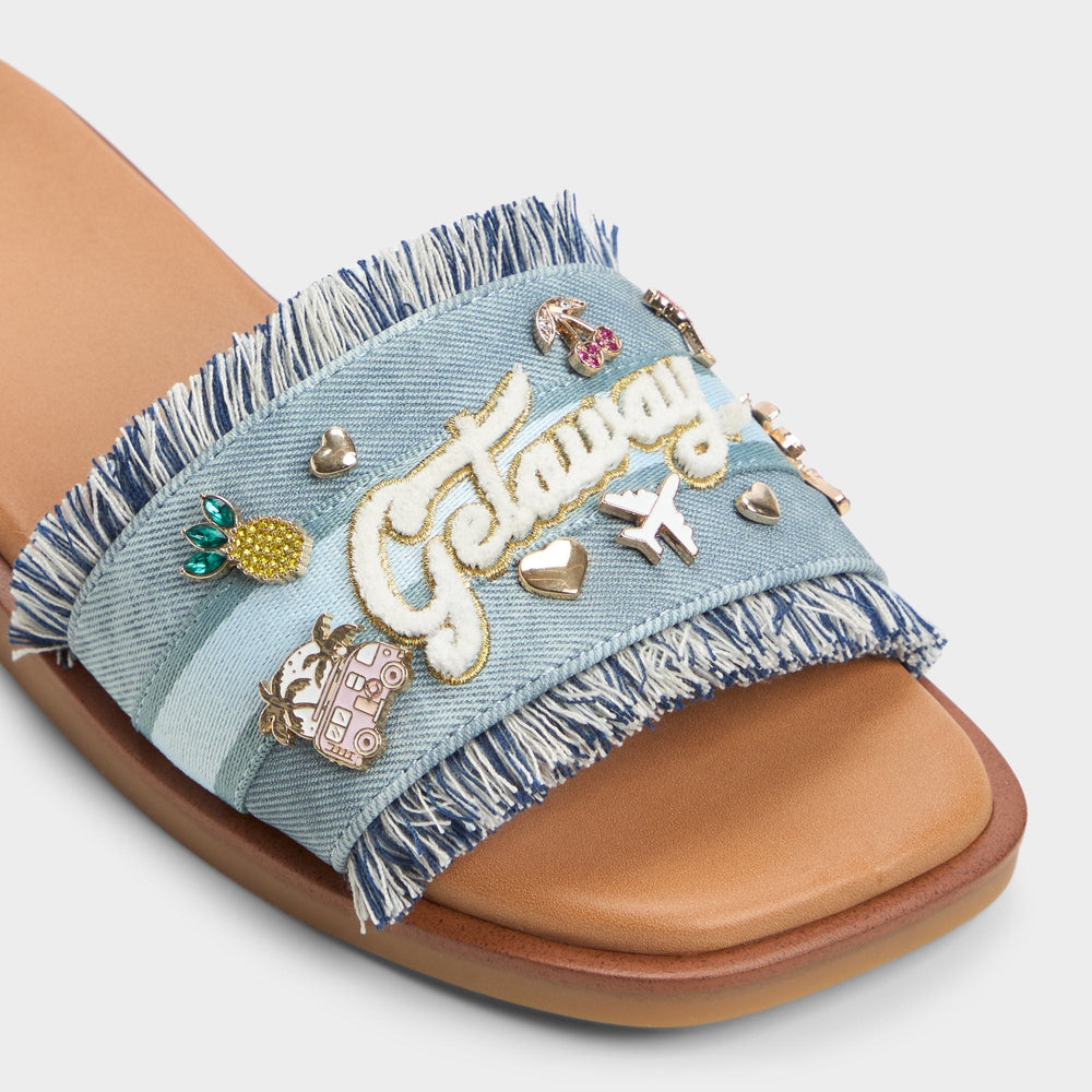 Beachside Denim Women's Flats - Slide sandal