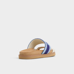Beachvacay White/Blue Women's Footbed sandals - Slide sandal Footbed sandal