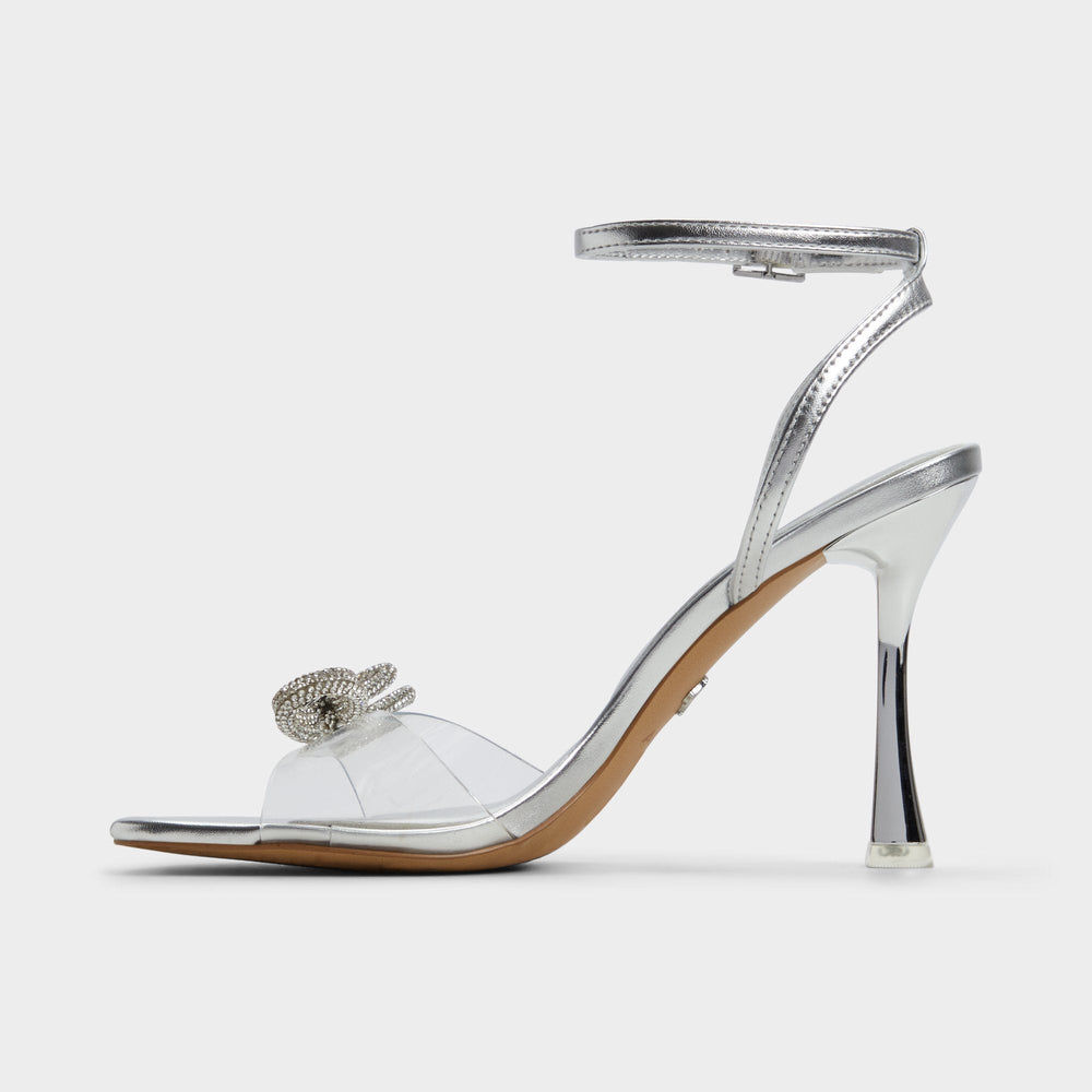 Ozley Silver Women's Strappy Heels - Strappy heeled sandal