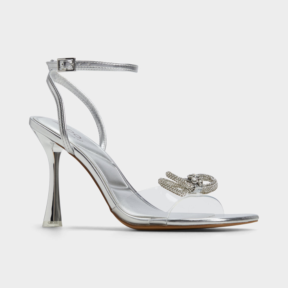Ozley Silver Women's Strappy Heels - Strappy heeled sandal