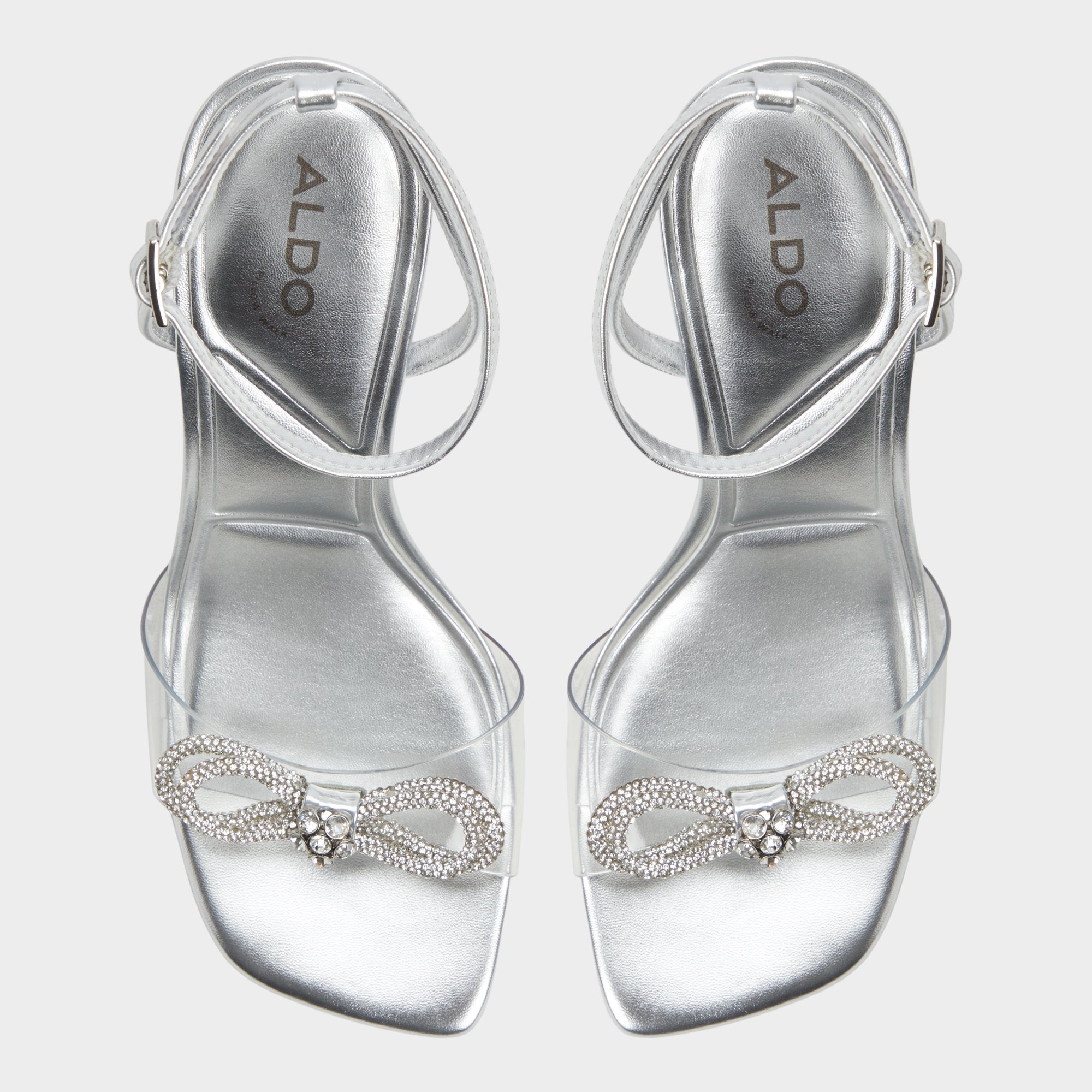 Ozley Silver Women's Strappy Heels - Strappy heeled sandal