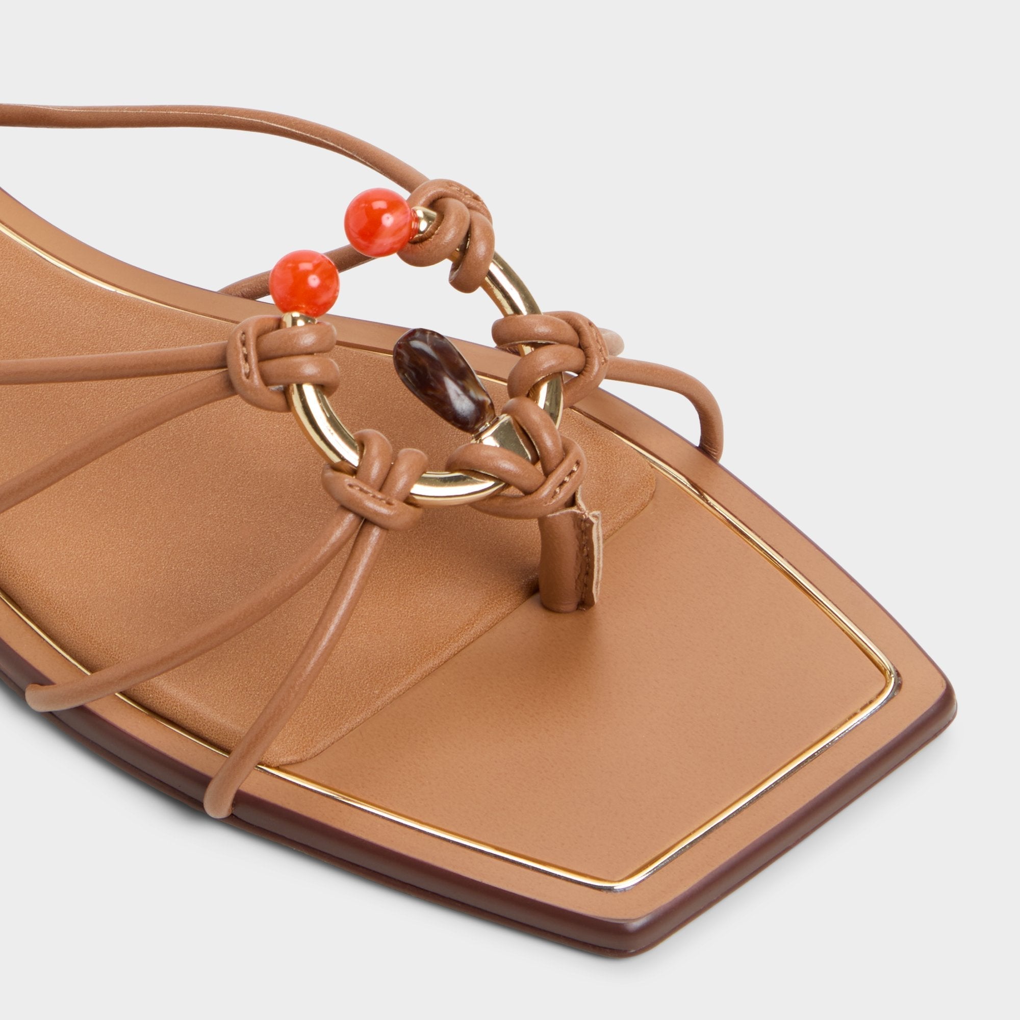 Nirena Medium Brown Women's Flats - Strappy flat sandal
