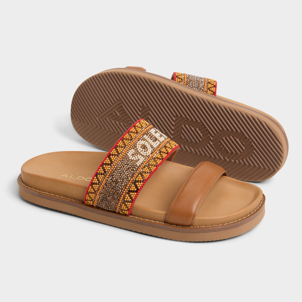 Beachvacay Brown Multi Women's Footbed sandals -