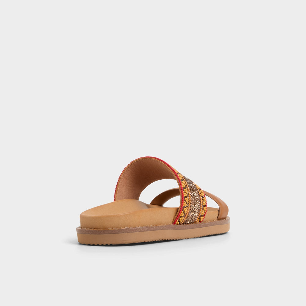 Beachvacay Brown Multi Women's Footbed sandals -