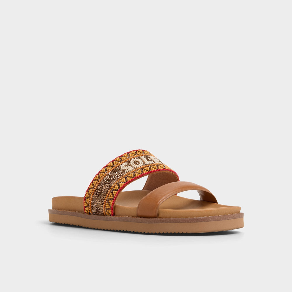 Beachvacay Brown Multi Women's Footbed sandals -