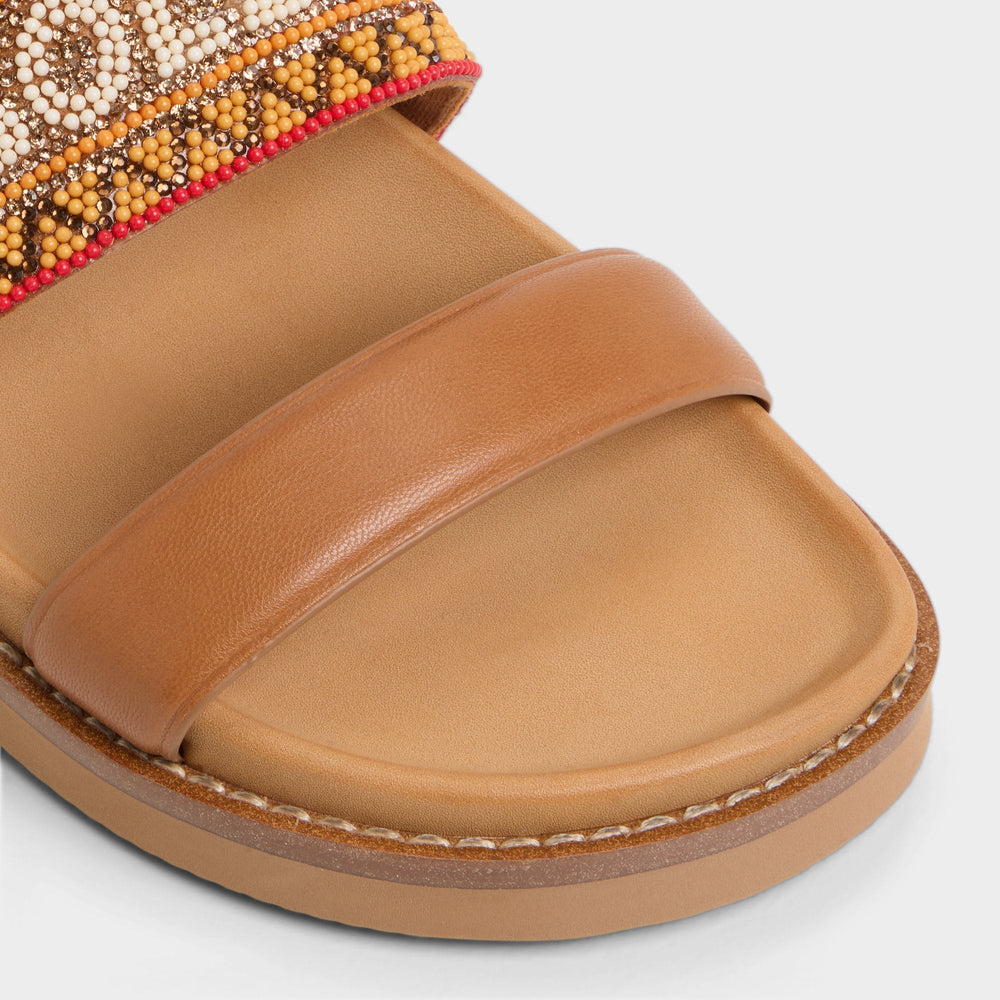 Beachvacay Brown Multi Women's Footbed sandals -