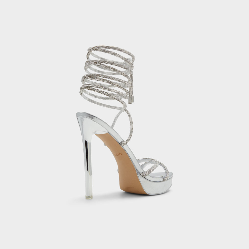 Platform Izabella in Silver 13621003 - Strappy heeled sandal