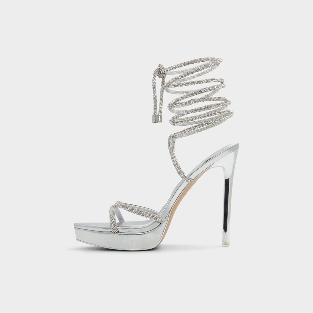 Platform Izabella in Silver 13621003 - Strappy heeled sandal