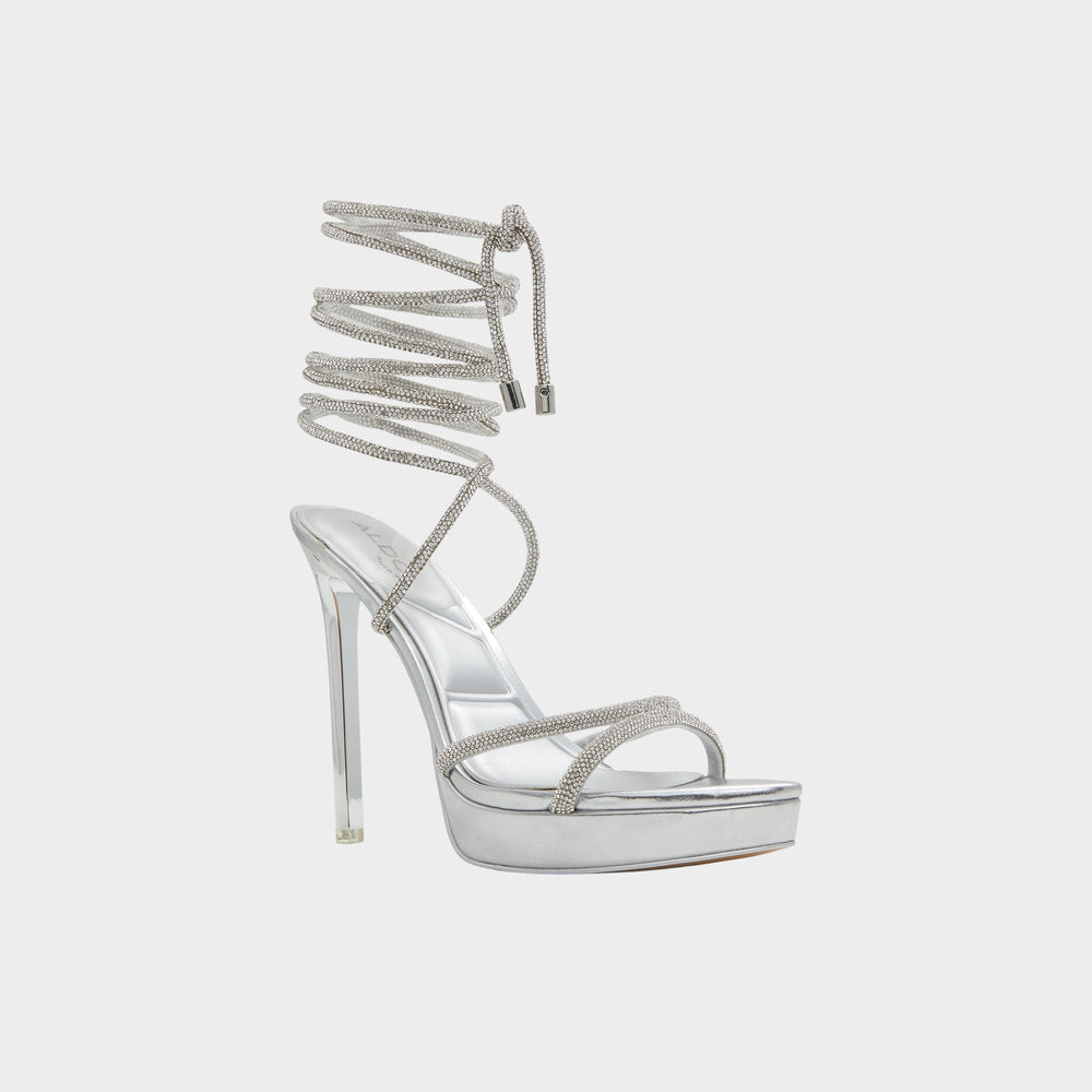 Platform Izabella in Silver 13621003 - Strappy heeled sandal
