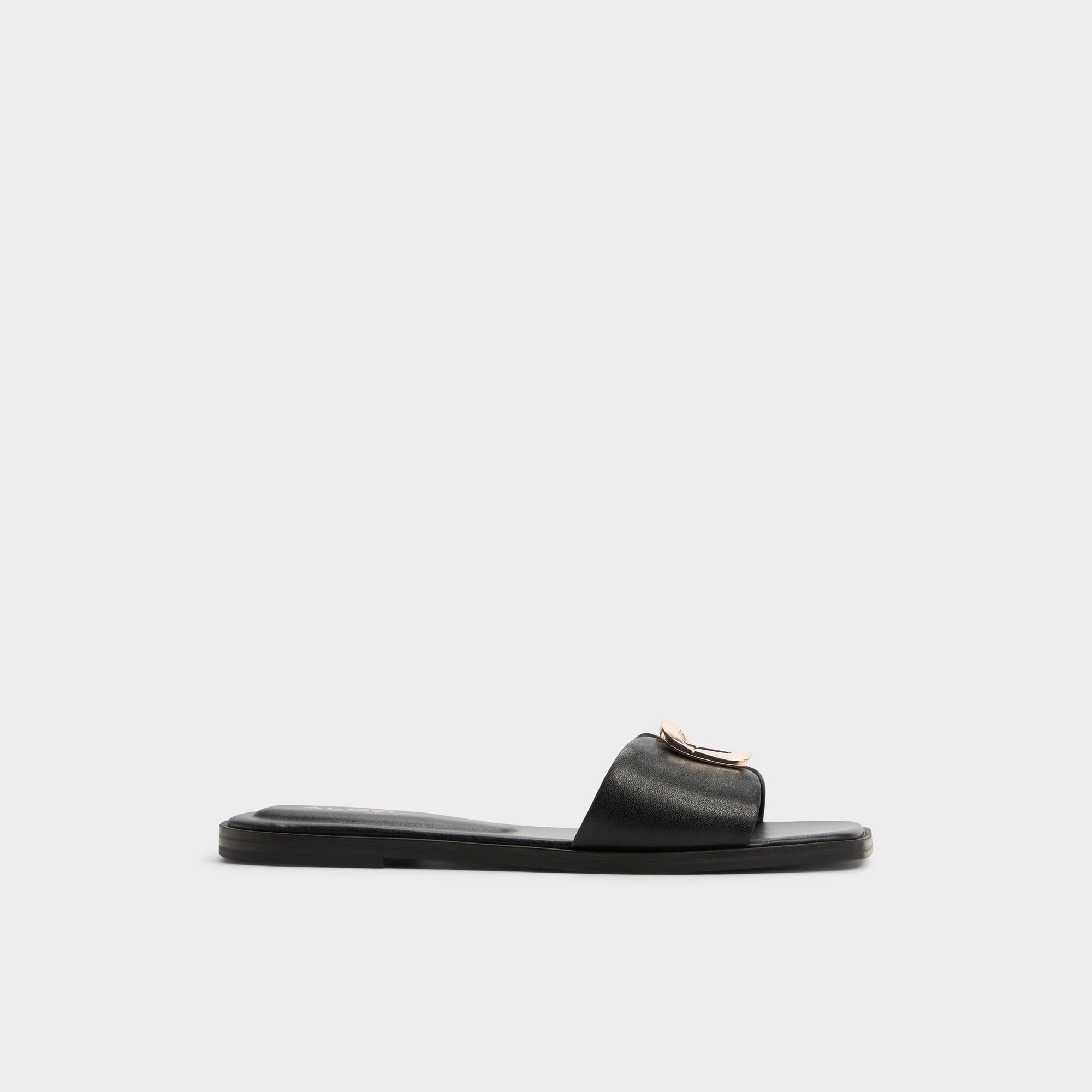 Tidella Black Women's Flats - Slide sandal