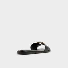Tidella Black Women's Flats - Slide sandal