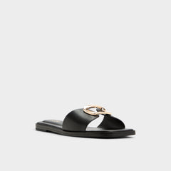 Tidella Black Women's Flats - Slide sandal