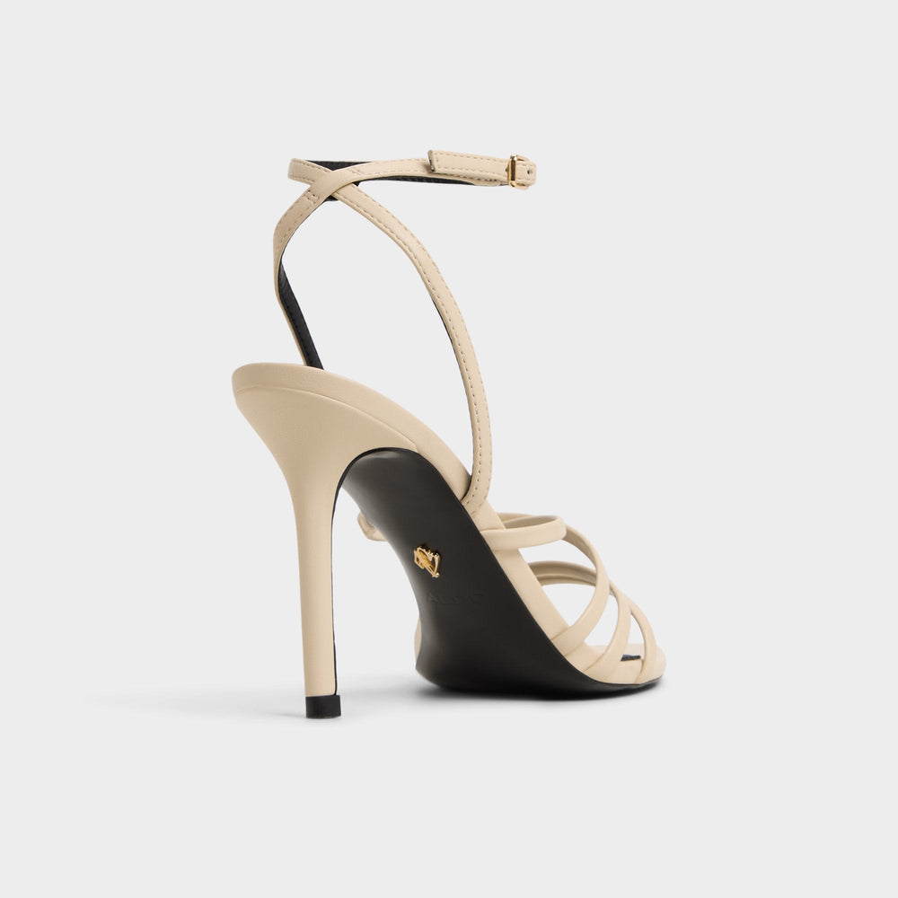 Solania Light Beige Women's Strappy sandals - Heeled sandal Stiletto heel