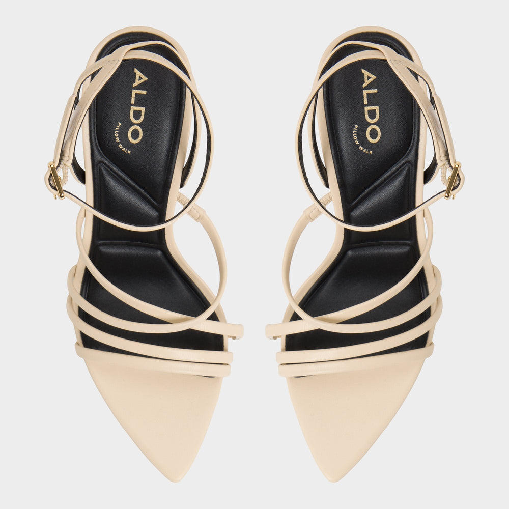 Solania Light Beige Women's Strappy sandals - Heeled sandal Stiletto heel