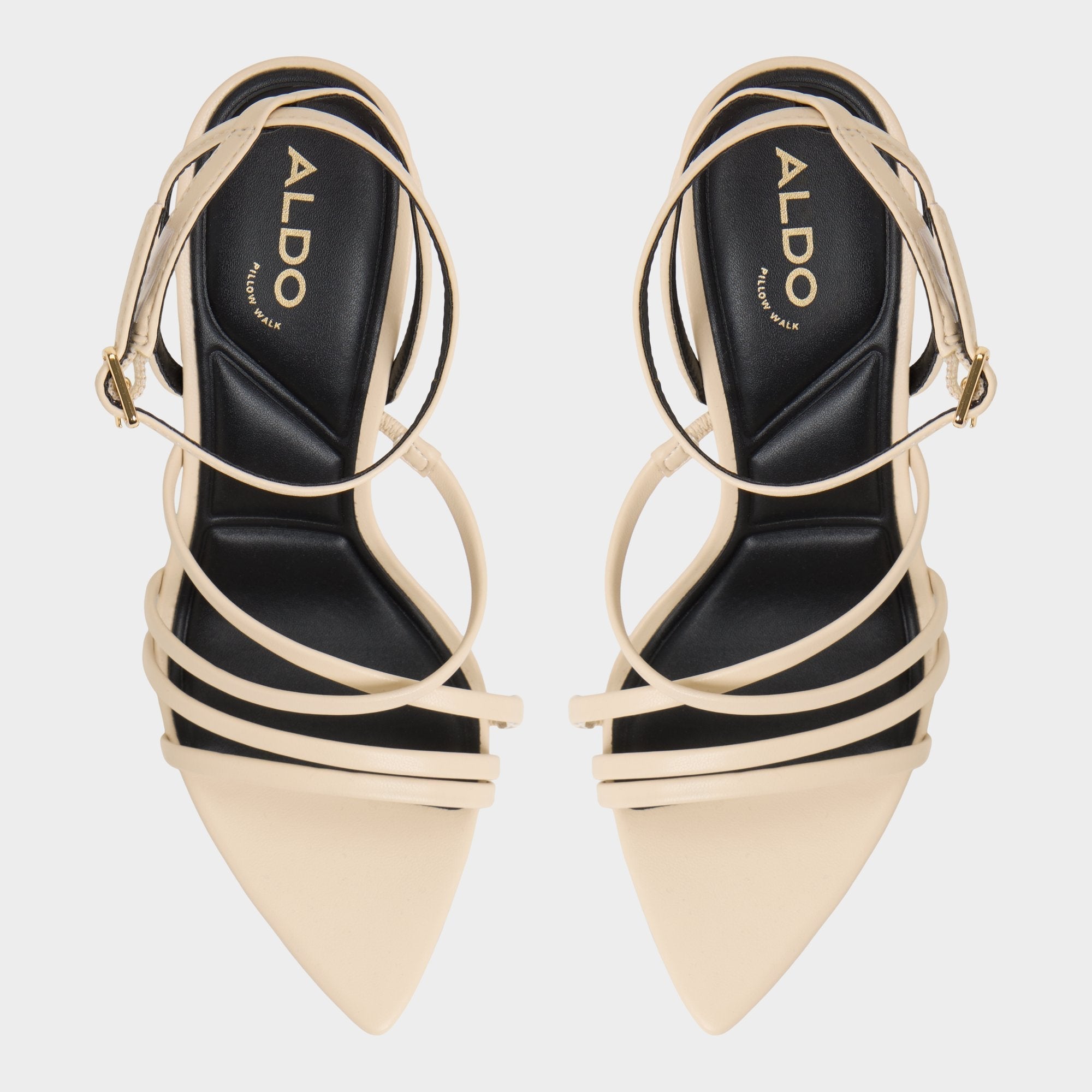 Solania Light Beige Women's Strappy sandals - Heeled sandal Stiletto heel