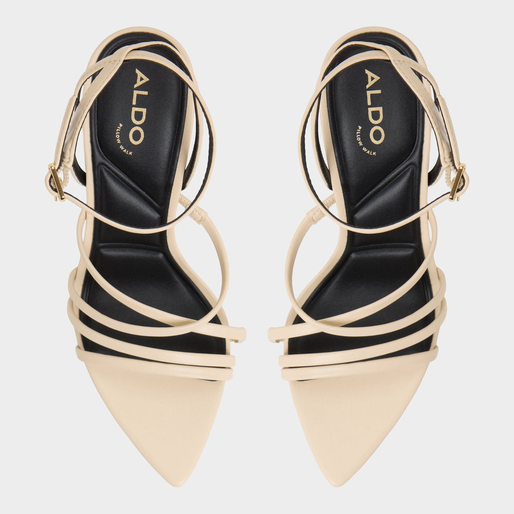 Solania Light Beige Women's Strappy sandals - Heeled sandal Stiletto heel