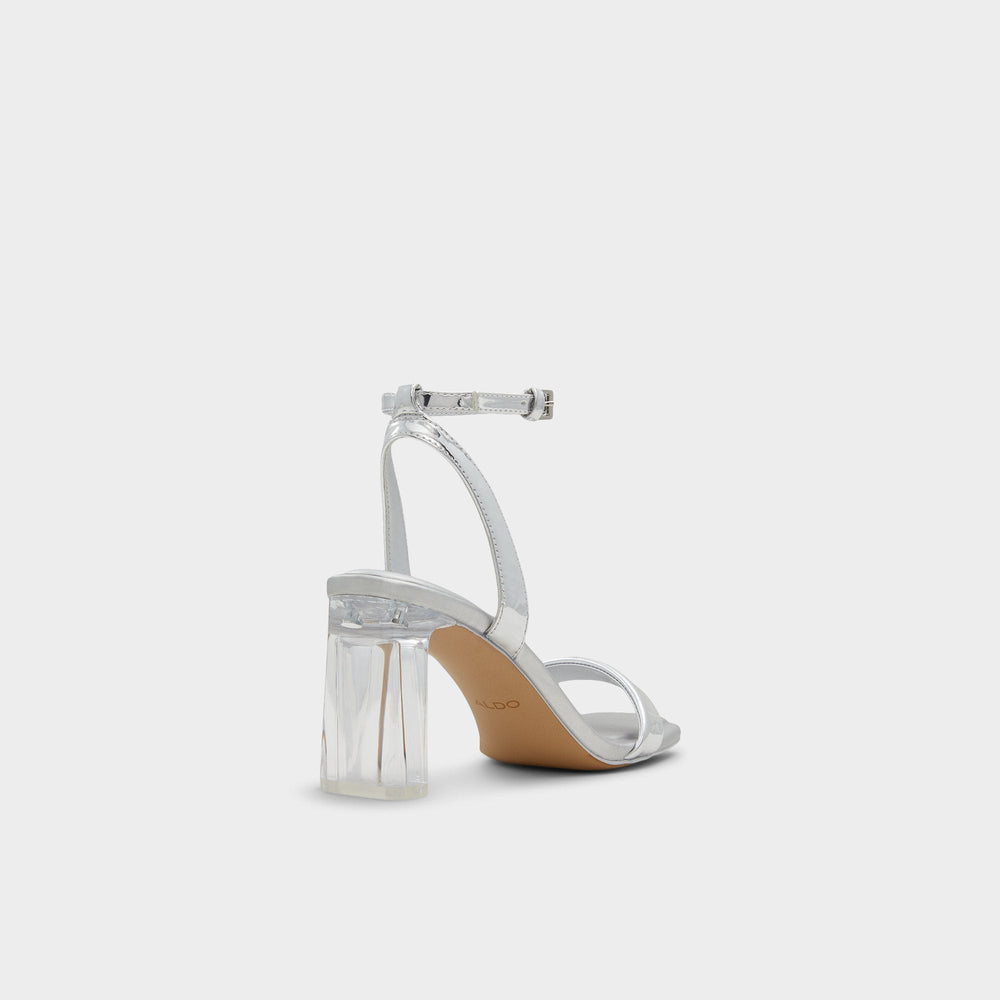 Block heel Aurorai Silver Women's Block heels - Strappy heeled sandal