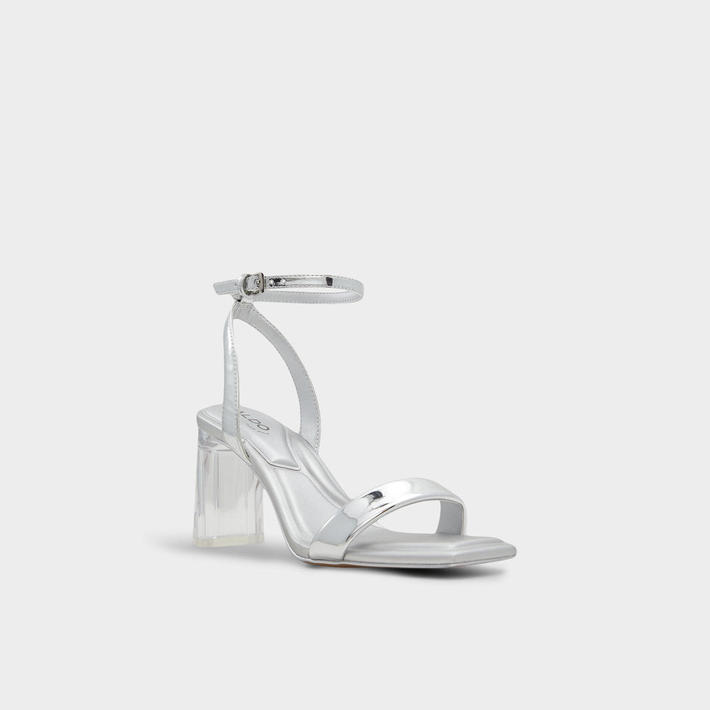 Block heel Aurorai Silver Women's Block heels - Strappy heeled sandal