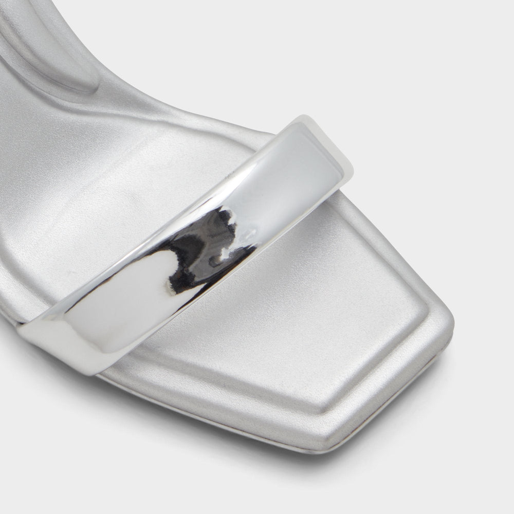 Block heel Aurorai Silver Women's Block heels - Strappy heeled sandal