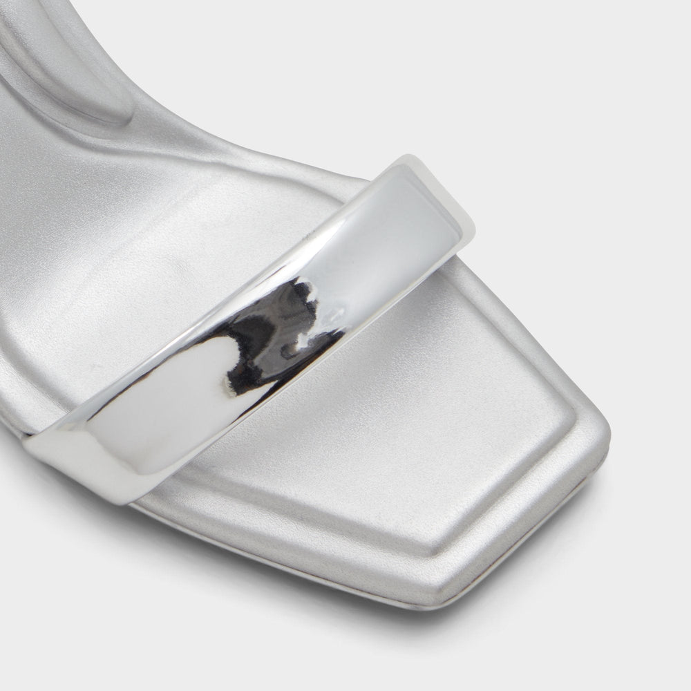 Block heel Aurorai Silver Women's Block heels - Strappy heeled sandal