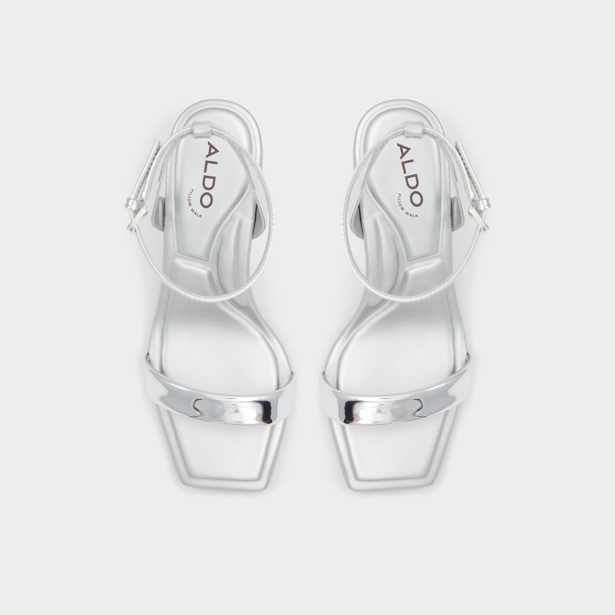 Block heel Aurorai Silver Women's Block heels - Strappy heeled sandal