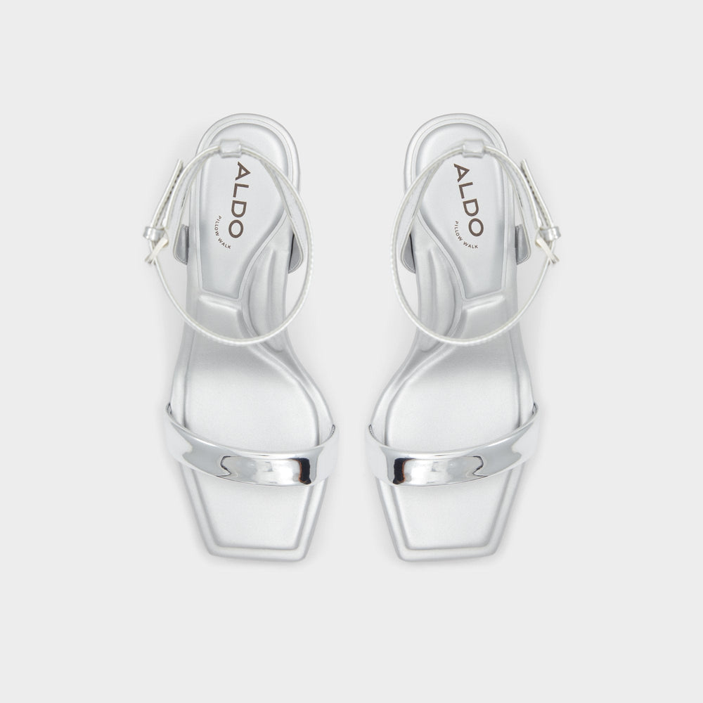 Block heel Aurorai Silver Women's Block heels - Strappy heeled sandal