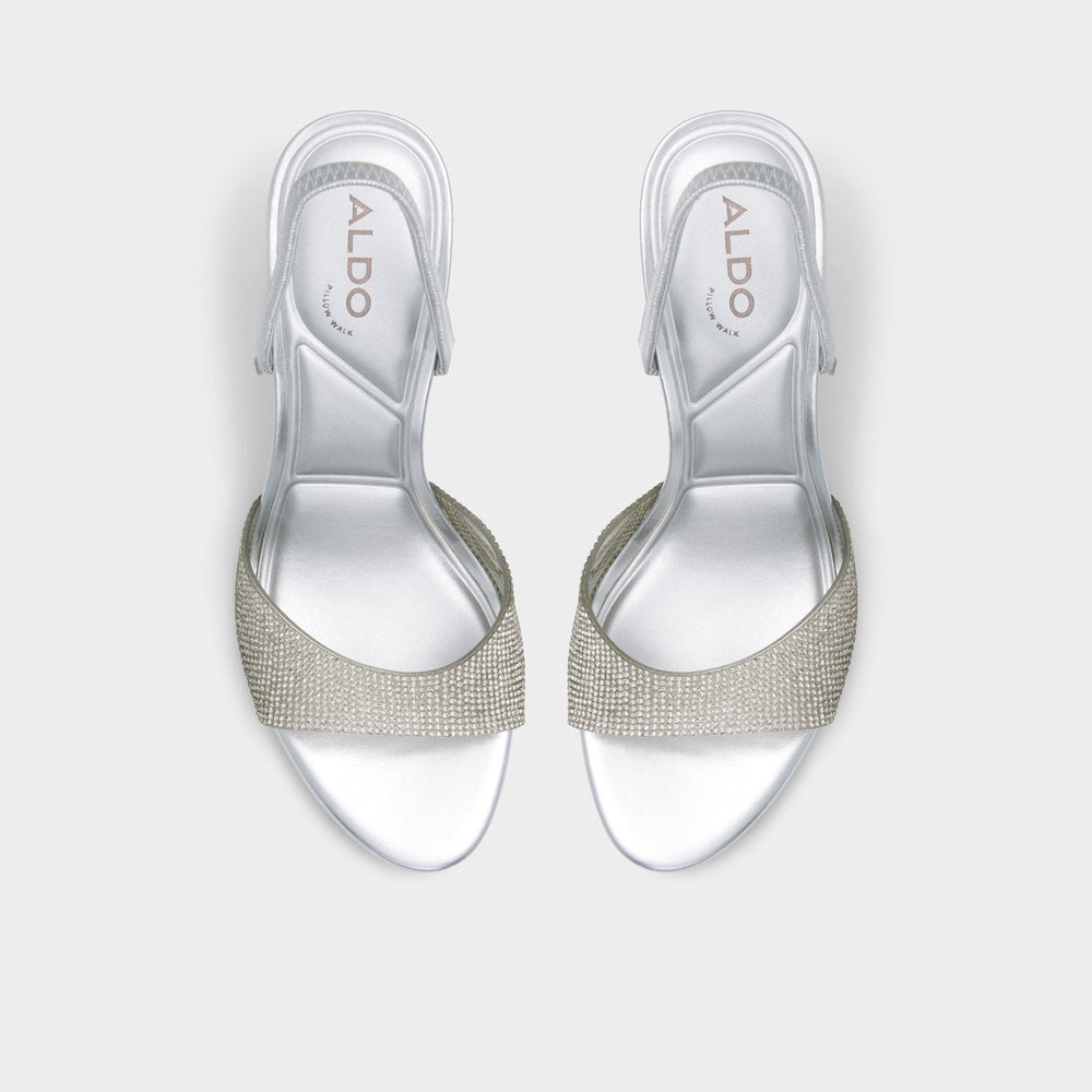 Aitana in Silver - Strappy heeled sandal Stiletto heel