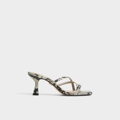 Calypsa White/Black Women's Animal Prints - Strappy heeled sandal