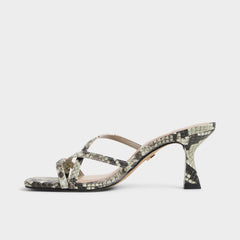 Calypsa White/Black Women's Animal Prints - Strappy heeled sandal