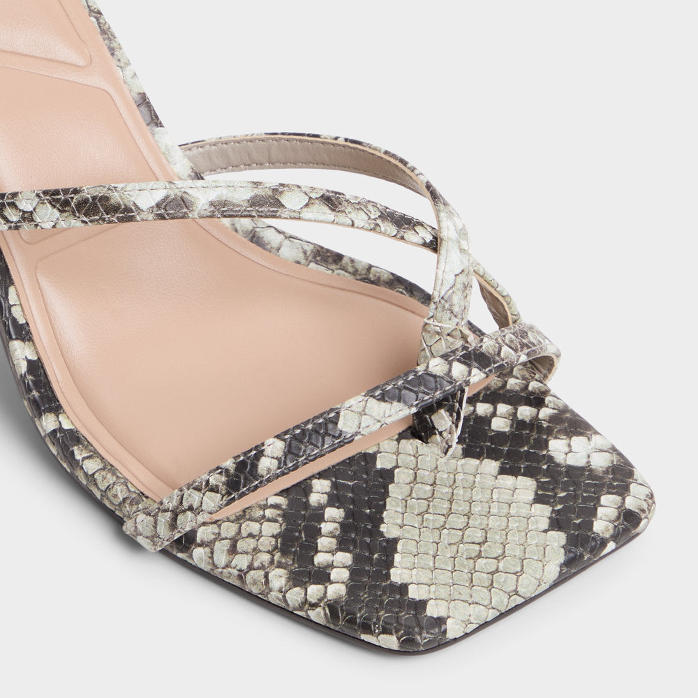 Calypsa White/Black Women's Animal Prints - Strappy heeled sandal