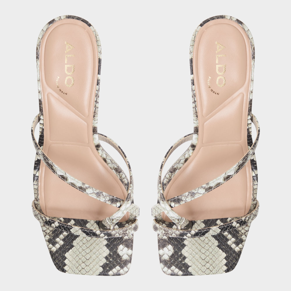 Calypsa White/Black Women's Animal Prints - Strappy heeled sandal