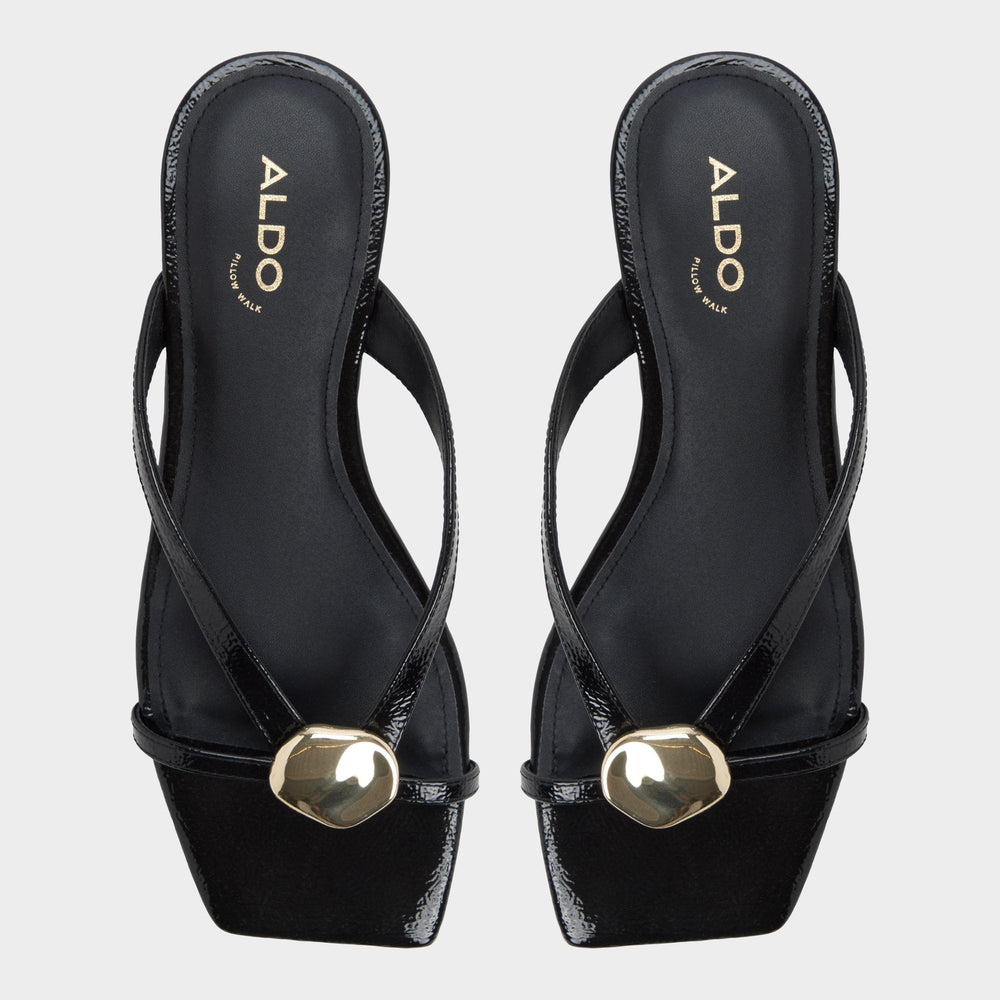 Iliria Black Women's Flats - Slide sandal