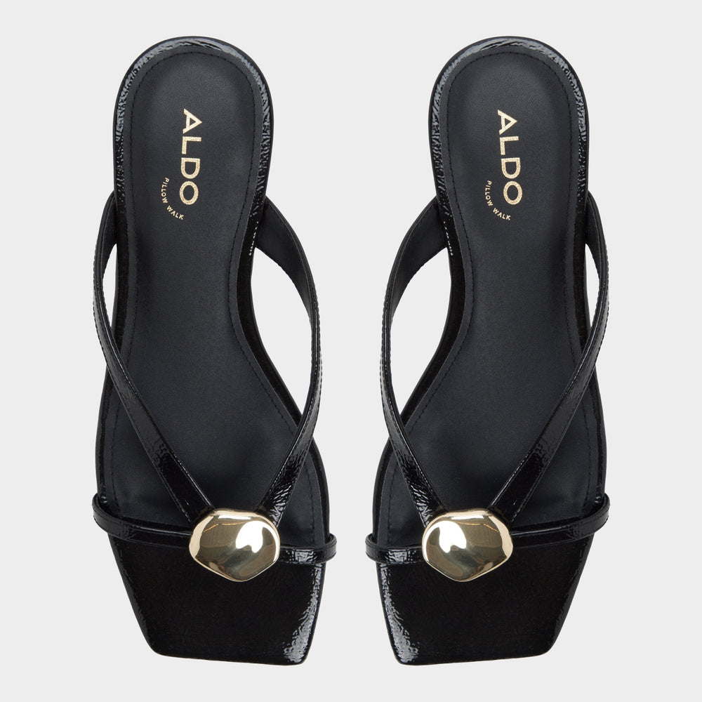 Iliria Black Women's Flats - Slide sandal