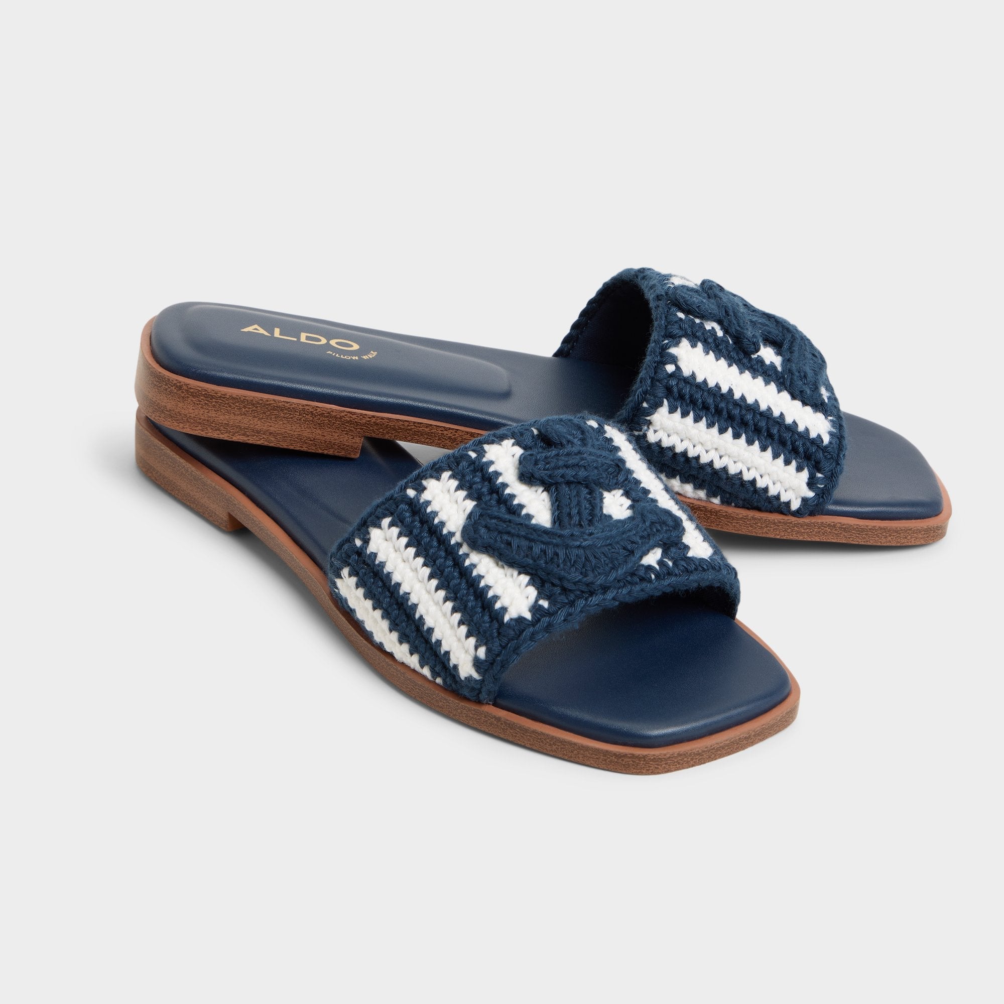 Sabbia Blue Combo Women's Flats - Slide sandal