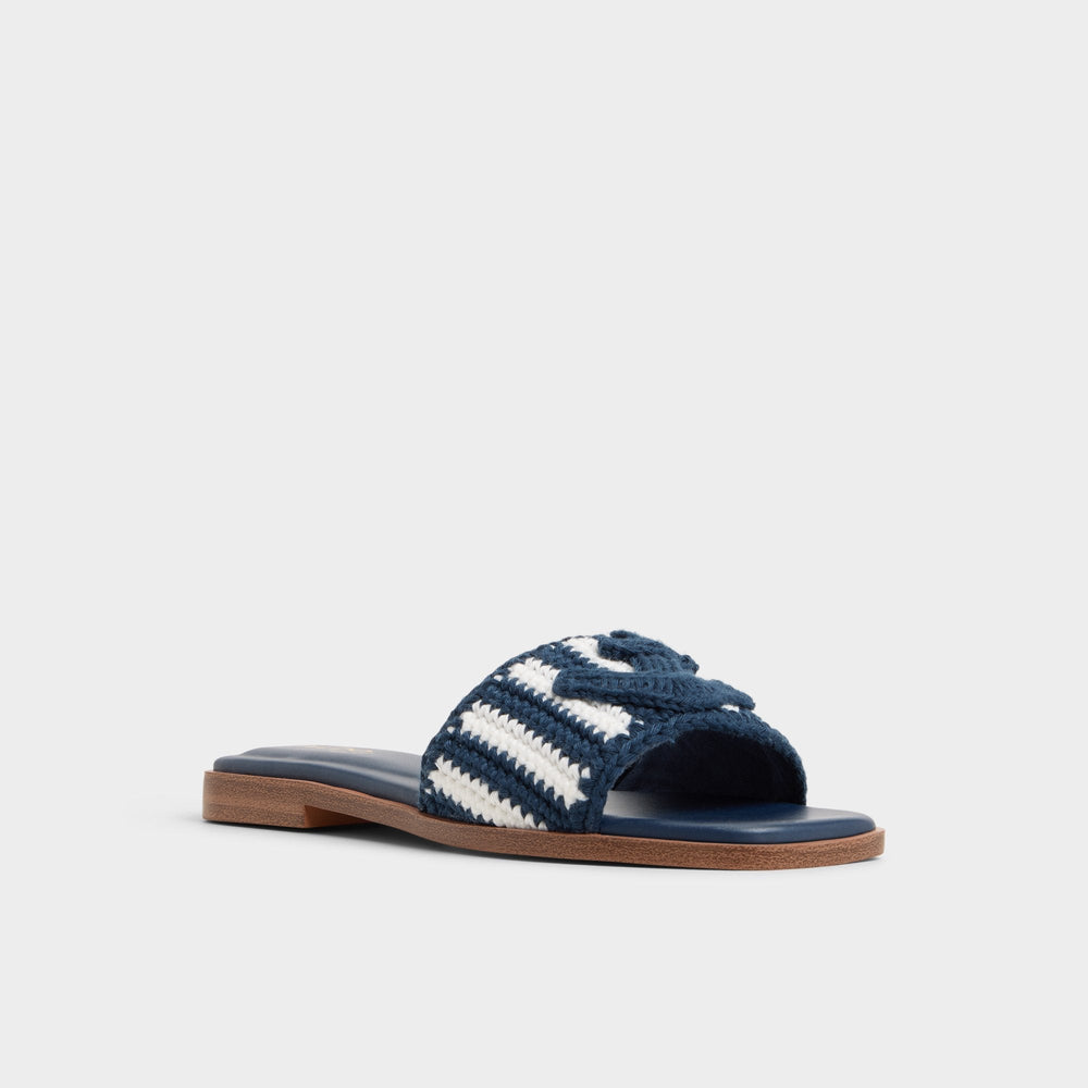 Sabbia Blue Combo Women's Flats - Slide sandal