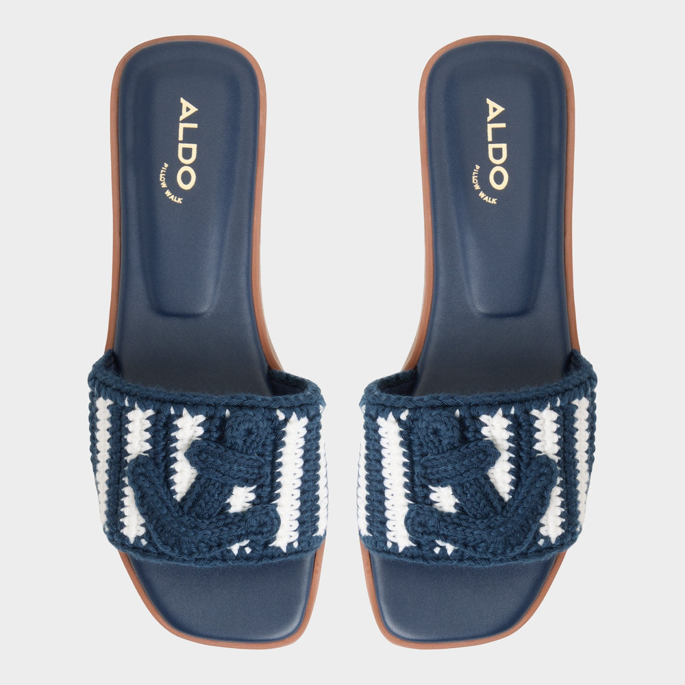 Sabbia Blue Combo Women's Flats - Slide sandal