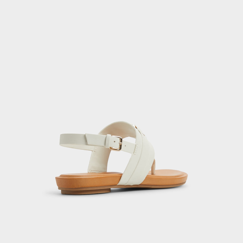 Taylen White/Bone Women's Footbed sandals - T-strap sandal