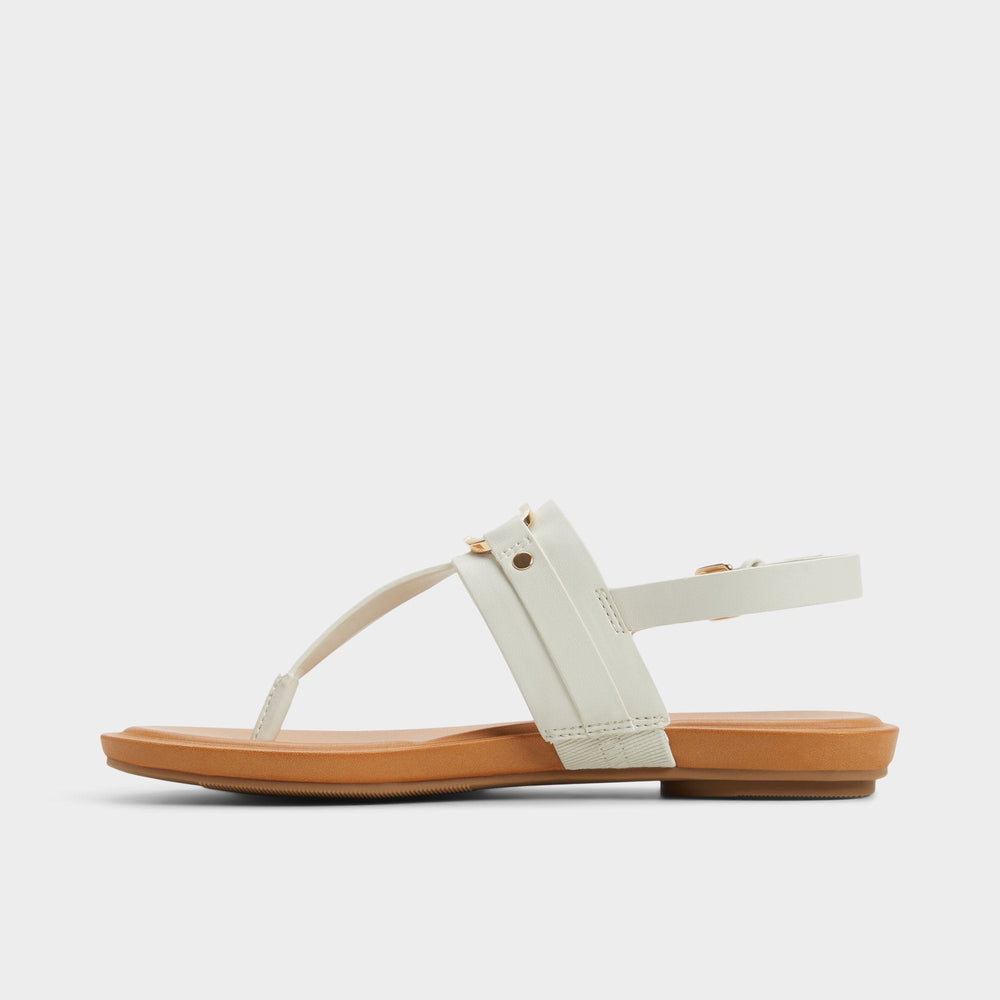 Taylen White/Bone Women's Footbed sandals - T-strap sandal