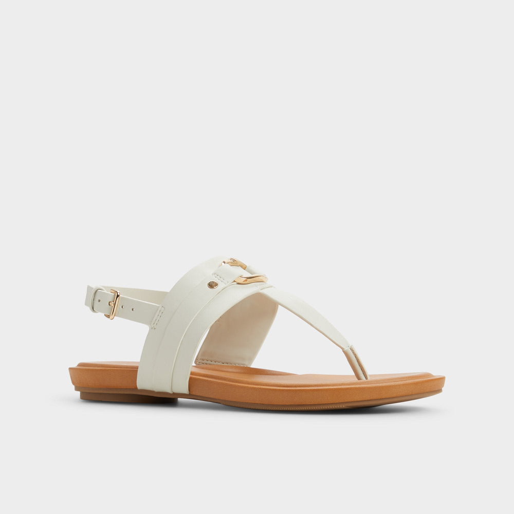 Taylen White/Bone Women's Footbed sandals - T-strap sandal